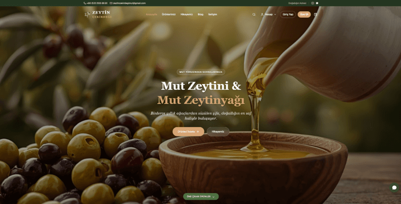 Zeytin Çekirdeği E-ticaret Web Sitesi